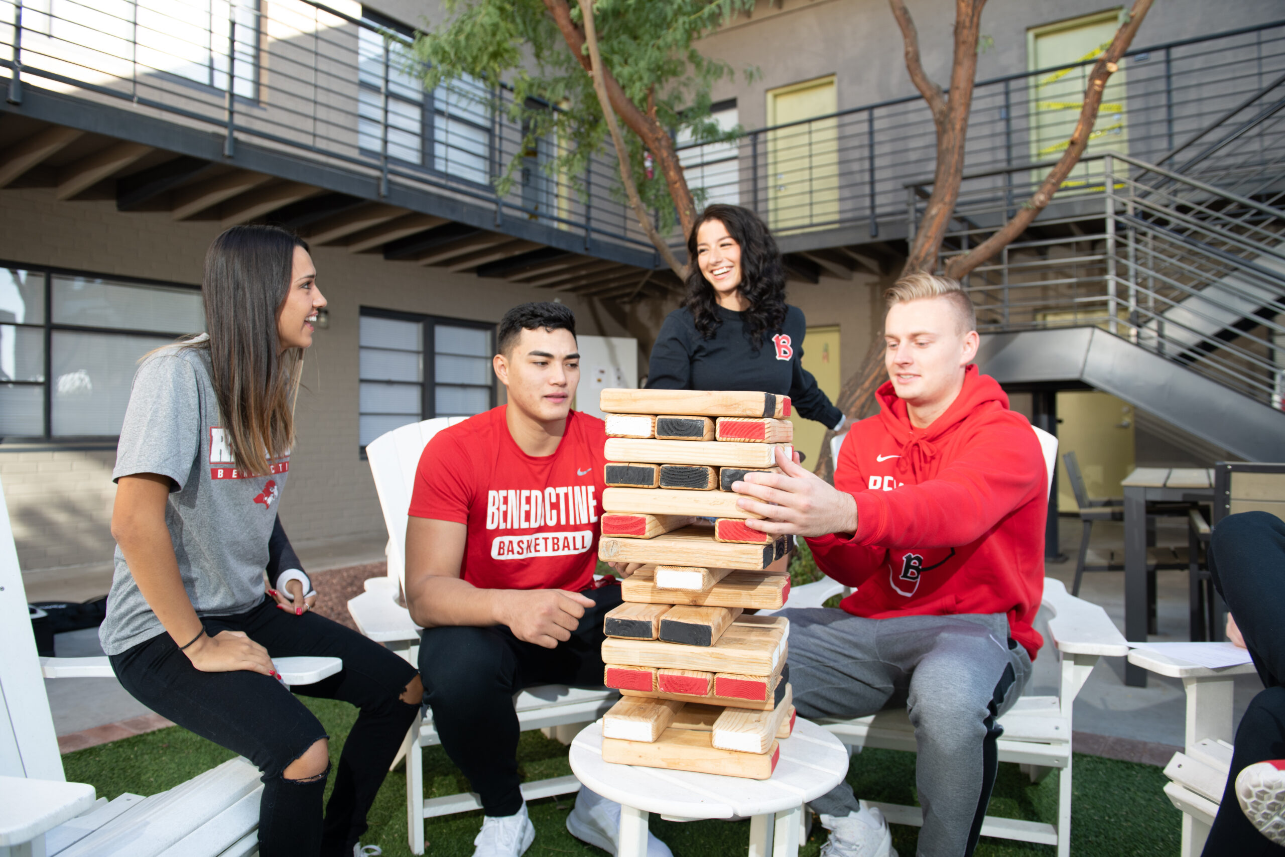 students in Alhambra quad playing games