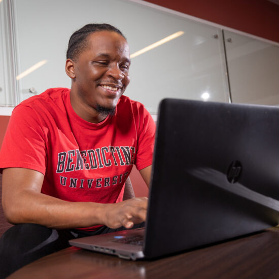 Man working on laptop