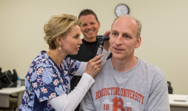 nursing, students, adult students, ear exam