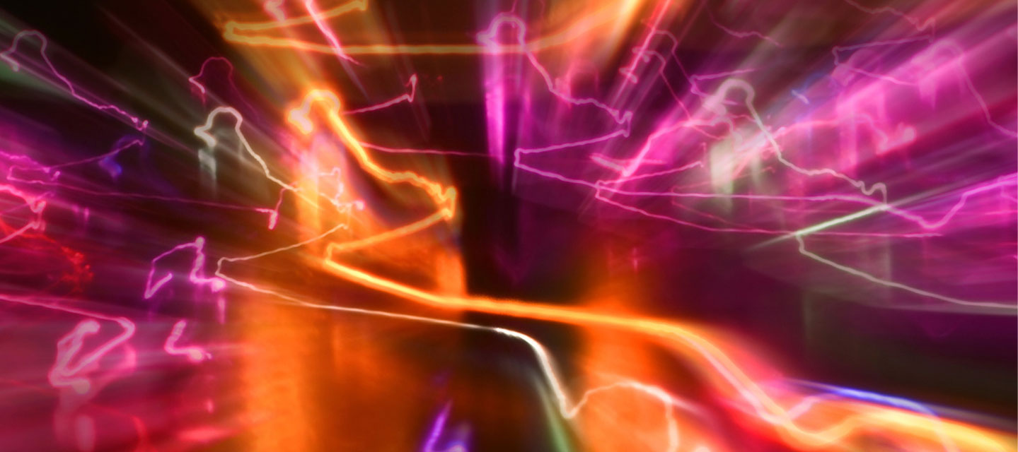 multicolored background with brightly colored-squiggle florescent lines throughout; physics
