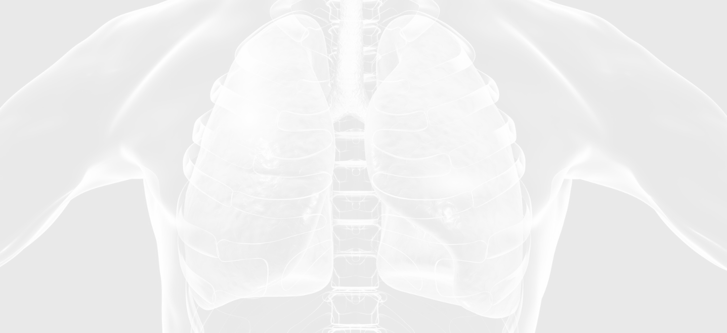 Image of lungs with see-through body, image has a white overlay; respiratory care