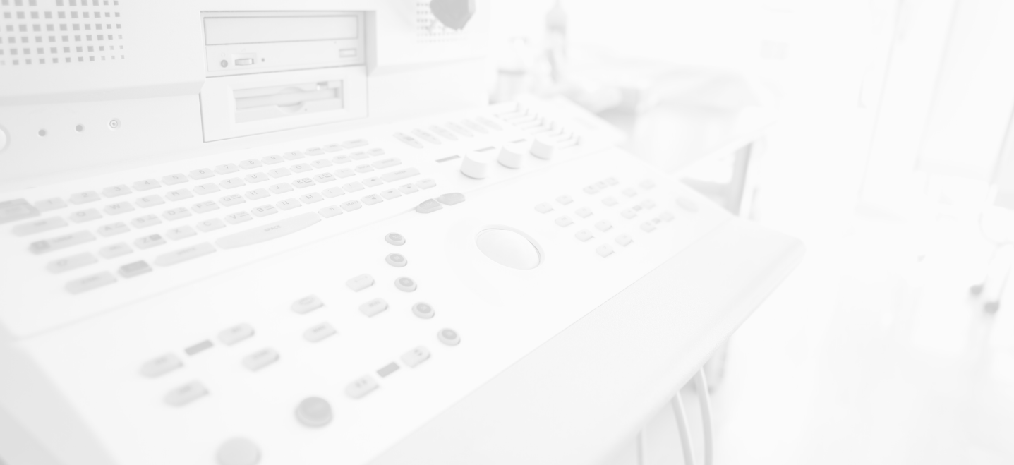 ultrasound machine, image has white overlay; diagnostic medical sonography