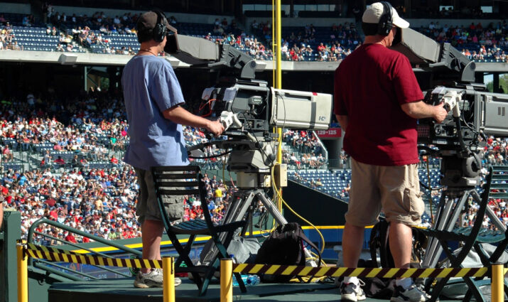 sports broadcasting, camera at sporting event
