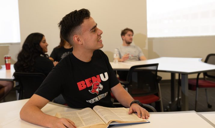 Mesa, male student in class