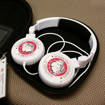 Picture of headphones available for use from Library Technology