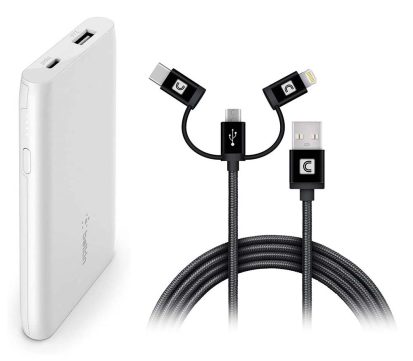 Image of power bank and cable available from Library technology