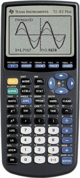 image of TI83 graphing calculator available from Library Technology