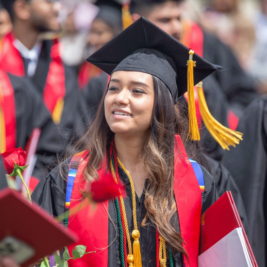 female student at Commencement 2022