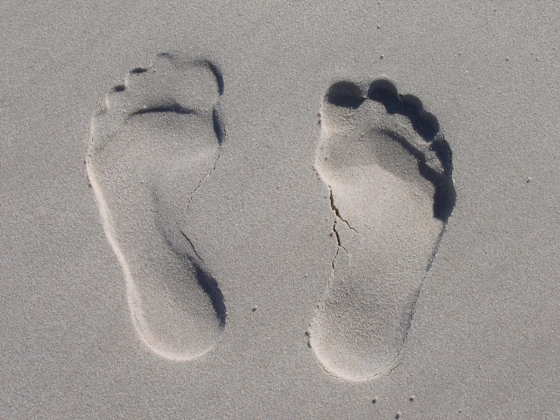 footprints in the sand, pre-podiatry