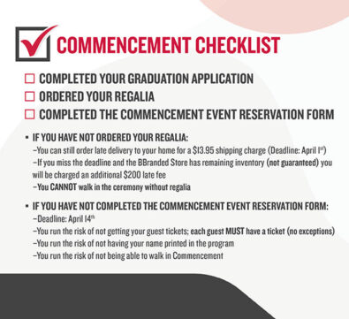 2023 Commencement Checklist