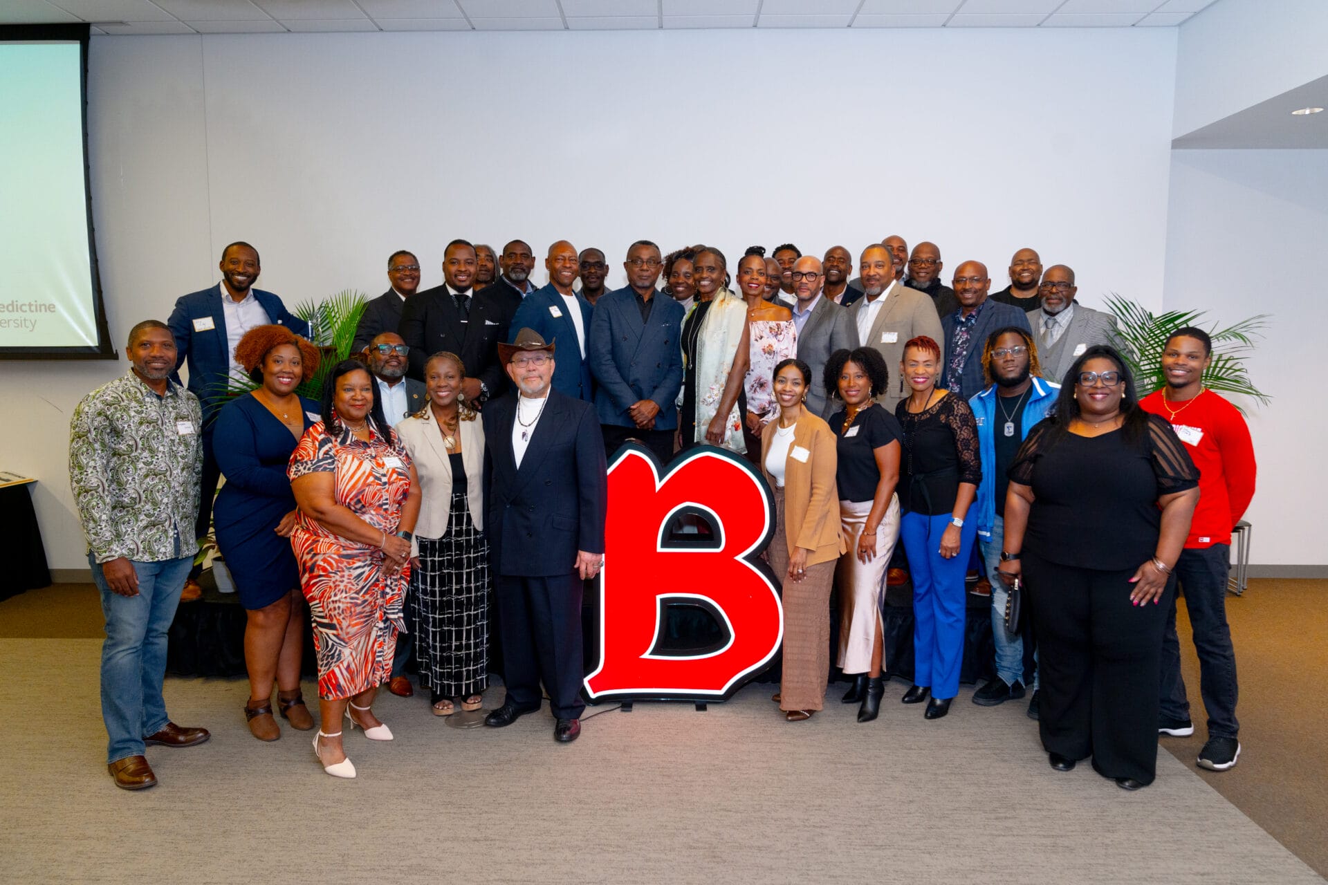 Group picture of Black Alumni Network in Goodwin Hall