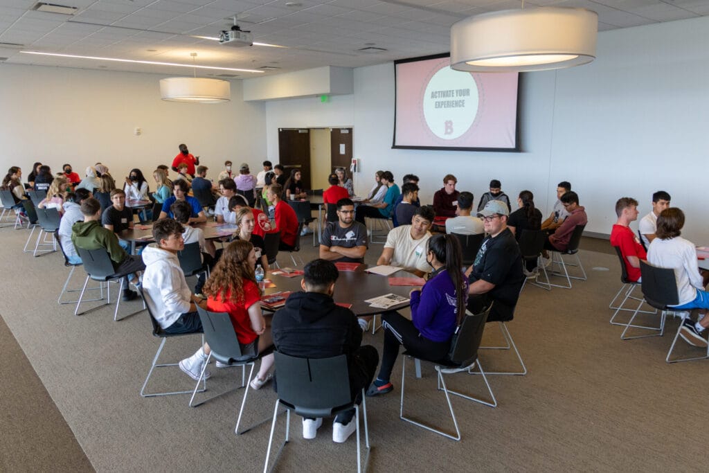 Group photo of students in Goodwin 411 for SOAR.