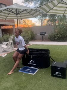 Image of BenU Mesa student in front of plunge chill