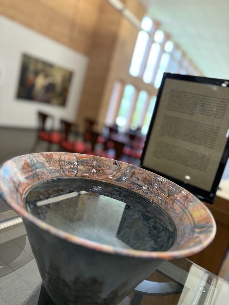 New St. Benedict Chapel Holy Water Font Honors Abbot Hugh’s Legacy