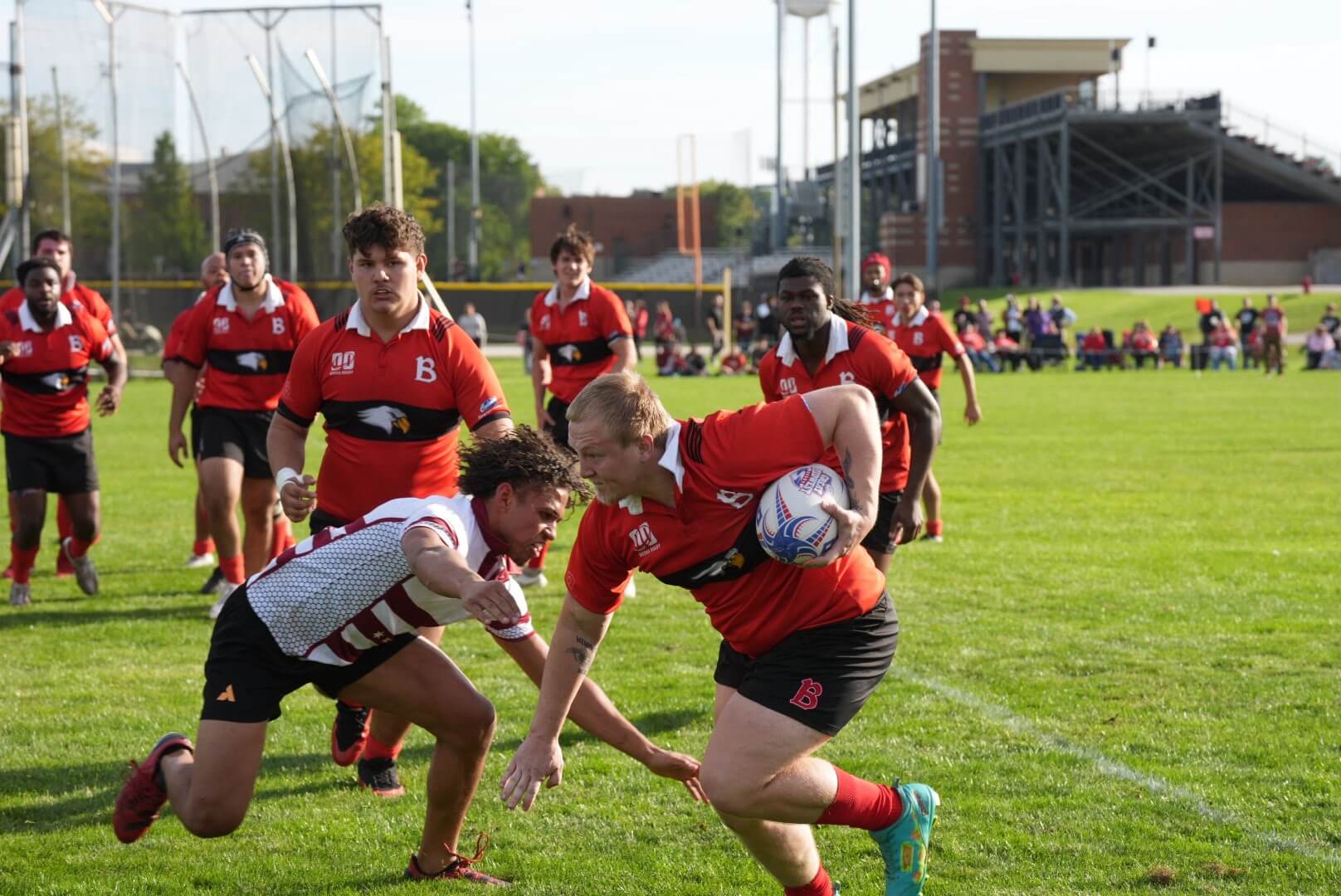 BenU Rugby team playing during Homecoming