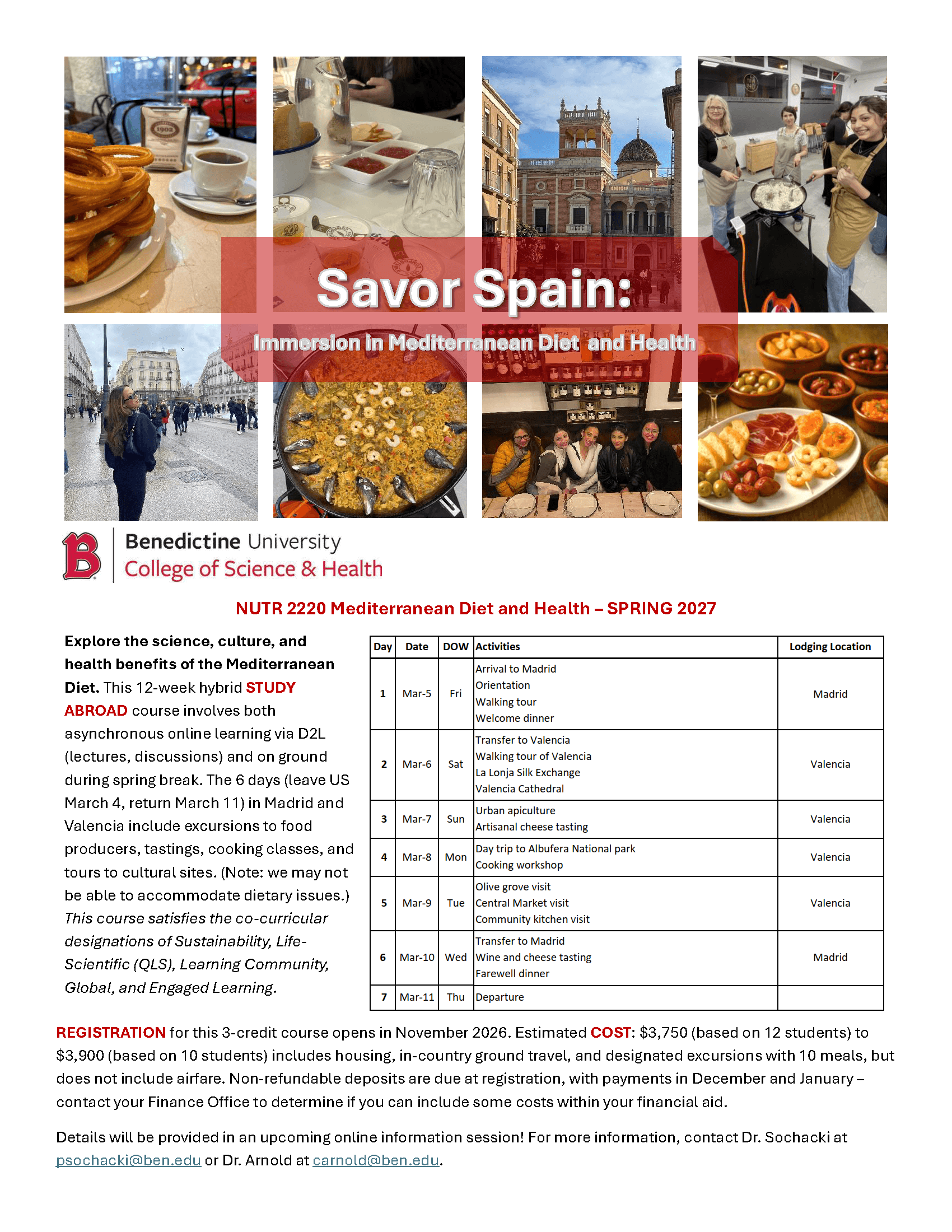 Savor Spain: Immersion in Mediterranean Diet and Health