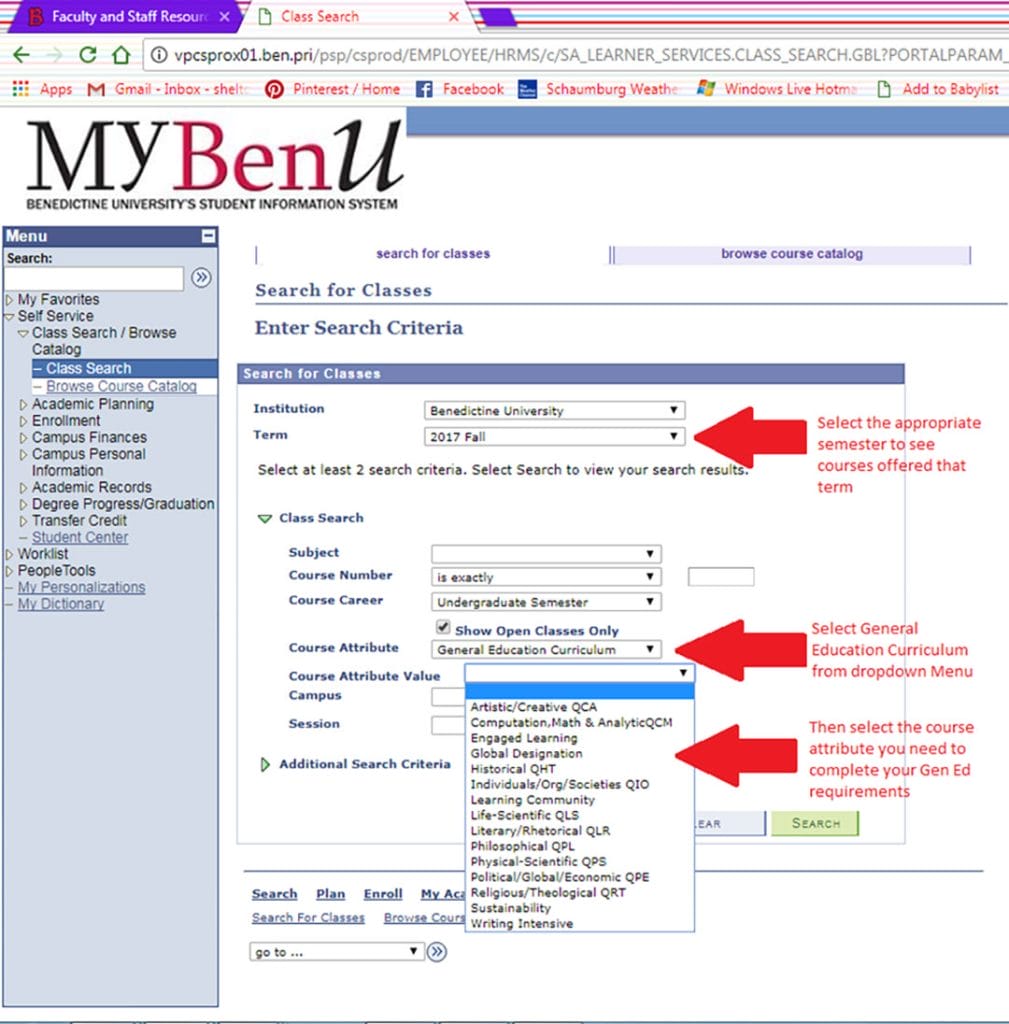 BenU General Education Curriculum Benedictine University
